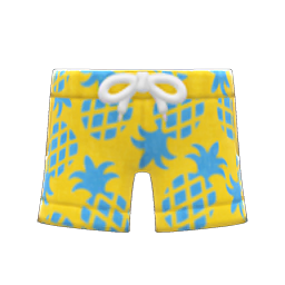 Animal Crossing Items Pineapple Aloha Shorts Yellow