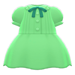 Animal Crossing Items Pintuck-pleated Dress Green