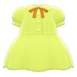 Animal Crossing Items Pintuck-pleated Dress Lime
