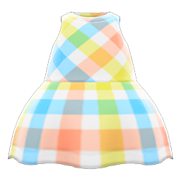 Animal Crossing Items Plaid-print Dress Energetic plaid