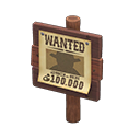 Animal Crossing Items Plain Wooden Shop Sign Dark wood / Wanted