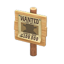 Animal Crossing Items Plain Wooden Shop Sign Natural / Wanted