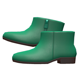 Animal Crossing Items Pleather Ankle Booties Green