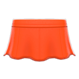 Animal Crossing Items Pleather Flare Skirt Orange