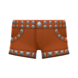 Animal Crossing Items Pleather Shorts Brown