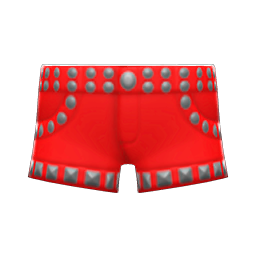 Animal Crossing Items Pleather Shorts Red