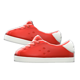 Animal Crossing Items Pleather Sneakers Red