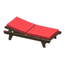Animal Crossing Items Poolside Bed Dark brown / Red