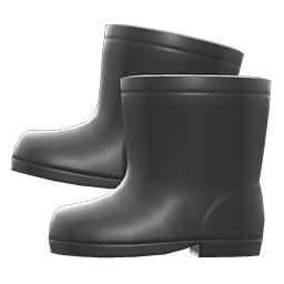 Animal Crossing Items Rain Boots Black