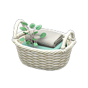 Animal Crossing Items Rattan Towel Basket White