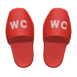 Animal Crossing Items Restroom Slippers Red