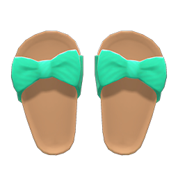 Animal Crossing Items Ribbon Sandals Green