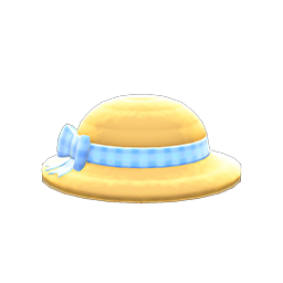 Animal Crossing Items Ribboned Straw Hat Light blue