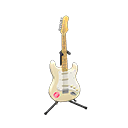 Animal Crossing Items Rock Guitar Chic white / Cute logo