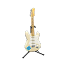 Animal Crossing Items Rock Guitar Chic white / Handwritten logo