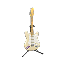 Animal Crossing Items Rock Guitar Chic white / Rock logo