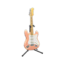 Animal Crossing Items Rock Guitar Coral pink / Chic logo