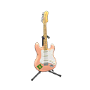 Animal Crossing Items Rock Guitar Coral pink / Emblem logo