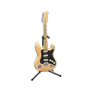 Animal Crossing Items Rock Guitar Natural wood / Chic logo