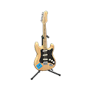 Animal Crossing Items Rock Guitar Natural wood / Handwritten logo