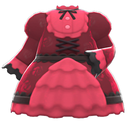 Animal Crossing Items Ruffled Dress Red