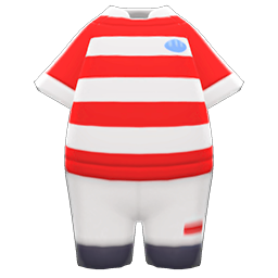 Animal Crossing Items Rugby Uniform Red & white