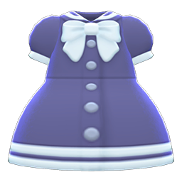 Sailor-collar Dress Navy blue