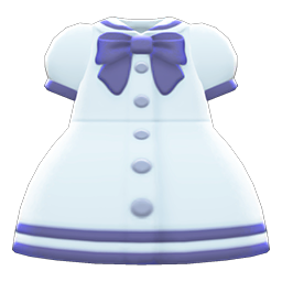 Sailor-collar Dress White