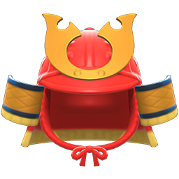 Animal Crossing Items Samurai Helmet Red