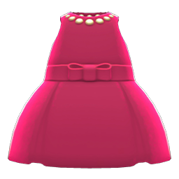 Animal Crossing Items Satin Dress Berry red