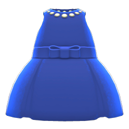 Animal Crossing Items Satin Dress Blue