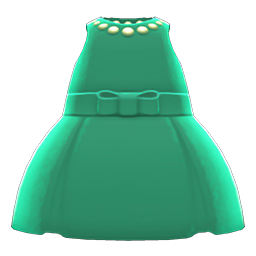 Animal Crossing Items Satin Dress Green
