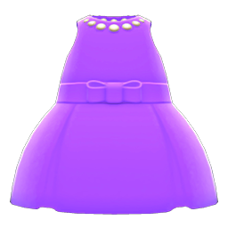 Animal Crossing Items Satin Dress Purple
