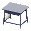 Animal Crossing Items School Desk Gray & blue