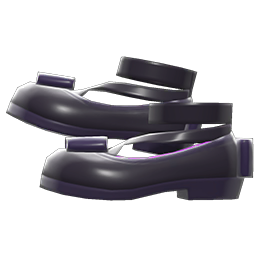 Animal Crossing Items Shiny Bow Platform Shoes Black