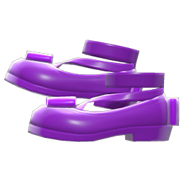 Animal Crossing Items Shiny Bow Platform Shoes Purple