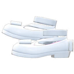 Animal Crossing Items Shiny Bow Platform Shoes White