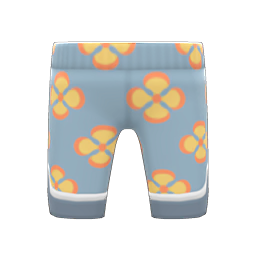 Animal Crossing Items Silk Floral-print Pants Gray