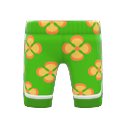 Animal Crossing Items Silk Floral-print Pants Green