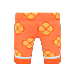 Animal Crossing Items Silk Floral-print Pants Orange