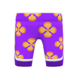 Animal Crossing Items Silk Floral-print Pants Purple