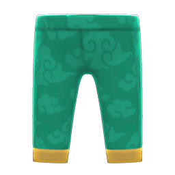 Animal Crossing Items Silk Pants Green