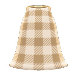 Animal Crossing Items Simple Checkered Dress Beige