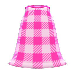 Animal Crossing Items Simple Checkered Dress Pink