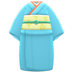 Animal Crossing Items Simple Visiting Kimono Aqua