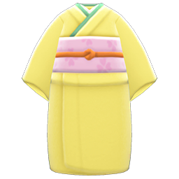 Animal Crossing Items Simple Visiting Kimono Yellow