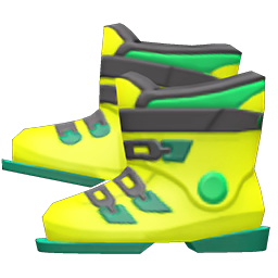 Animal Crossing Items Ski Boots Lime