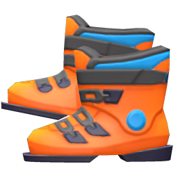 Animal Crossing Items Ski Boots Orange