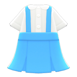 Animal Crossing Items Skirt With Suspenders Blue