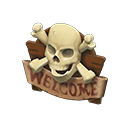 Animal Crossing Items Skull Doorplate Brown